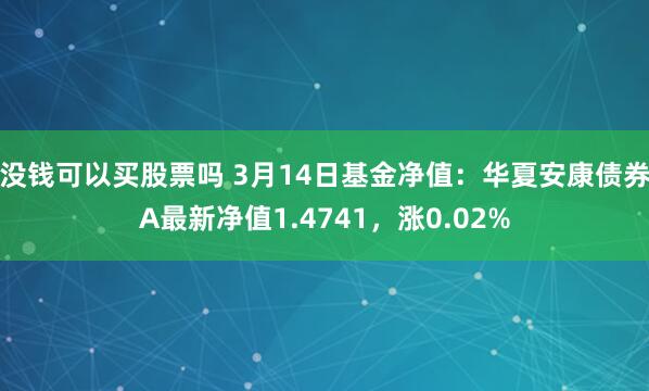 没钱可以买股票吗 3月14日基金净值：华夏安康债券A最新净值1.4741，涨0.02%
