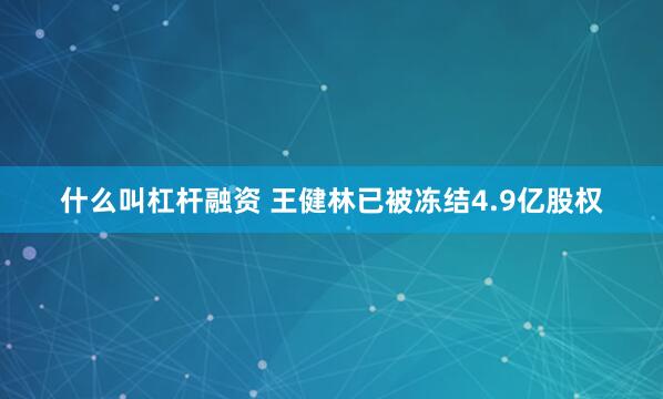 什么叫杠杆融资 王健林已被冻结4.9亿股权