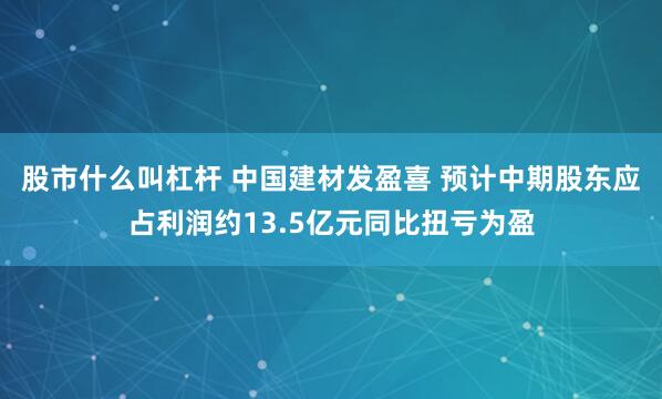 股市什么叫杠杆 中国建材发盈喜 预计中期股东应占利润约13.5亿元同比扭亏为盈