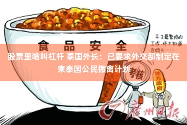 股票里啥叫杠杆 泰国外长：已要求外交部制定在柬泰国公民撤离计划