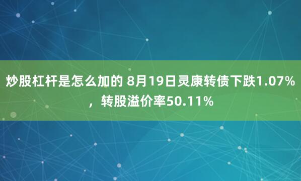炒股杠杆是怎么加的 8月19日灵康转债下跌1.07%，转股溢价率50.11%