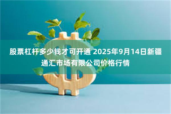 股票杠杆多少钱才可开通 2025年9月14日新疆通汇市场有限公司价格行情